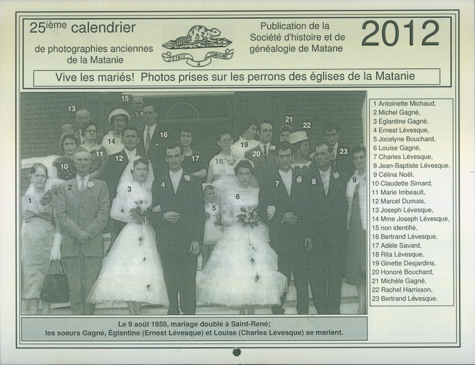 SHGM - 2012 Calendrier SHGM - 2012