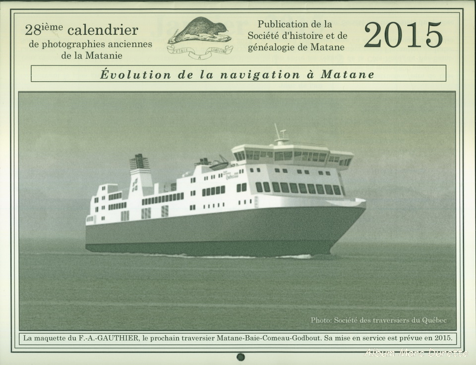 SHGM - 2015 Calendrier SHGM - 2015