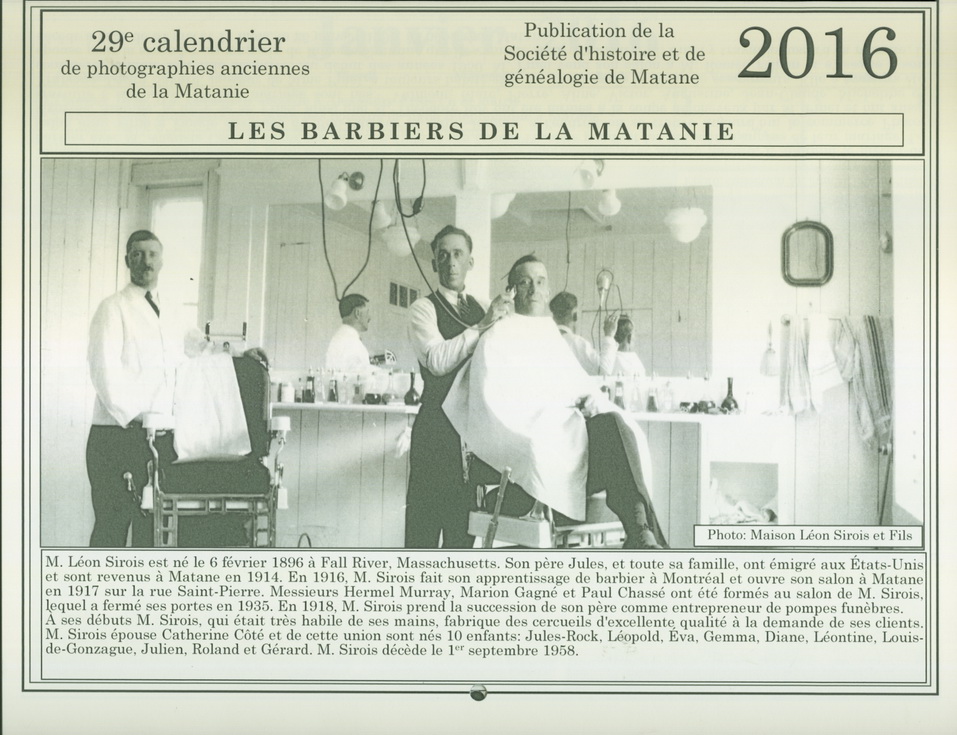 SHGM - 2016 Calendrier SHGM - 2016