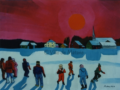 Huile sur toile 18&times;24 -1990 On peut remarquer que le peintre n&rsquo;a pas termin&eacute; de peindre la toile. En effet, il a laiss&eacute;, autour des enfants, des espaces de toile sur lesquels il n&rsquo;a pas appliqu&eacute; de peinture. C&rsquo;est ainsi la seule toile &laquo; inachev&eacute;e &raquo; de la collection.